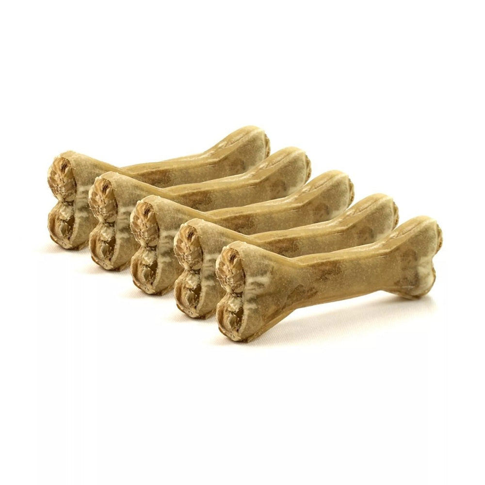 Os à mâcher 100% naturels en peau de bœuf au poulet, os pour chien, lot de 5